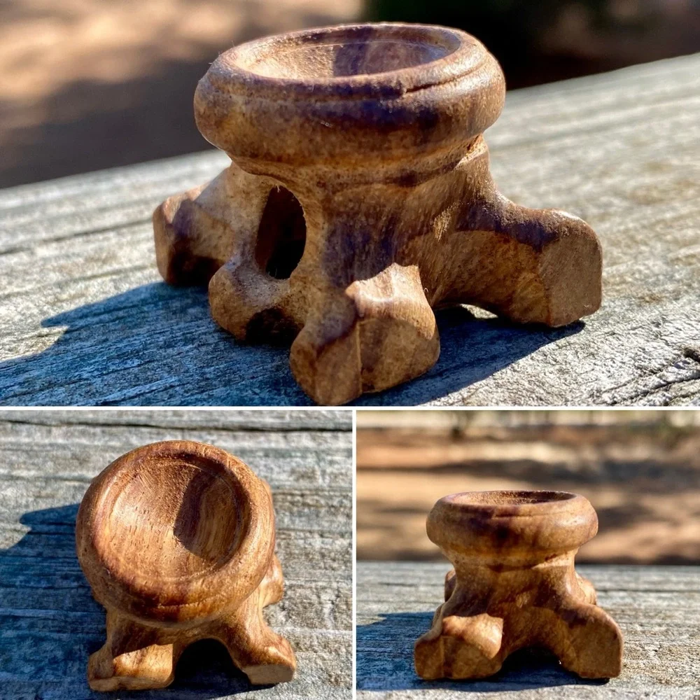 Large HQ Polished UV Reactive Volcano Agate Sphere w/ Wooden Stand - Picture 16 of 16